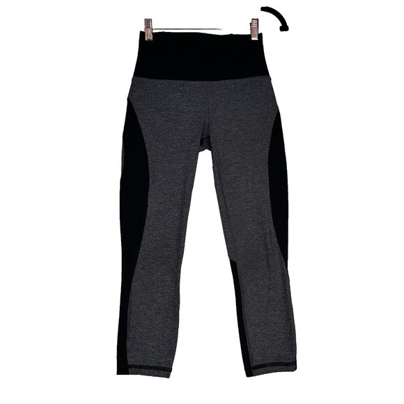 Lululemon Inspire Crop ll Luxtreme 3/4 Leggings Sz 6 Grey Black Yoga Athleisure - Picture 3 of 11
